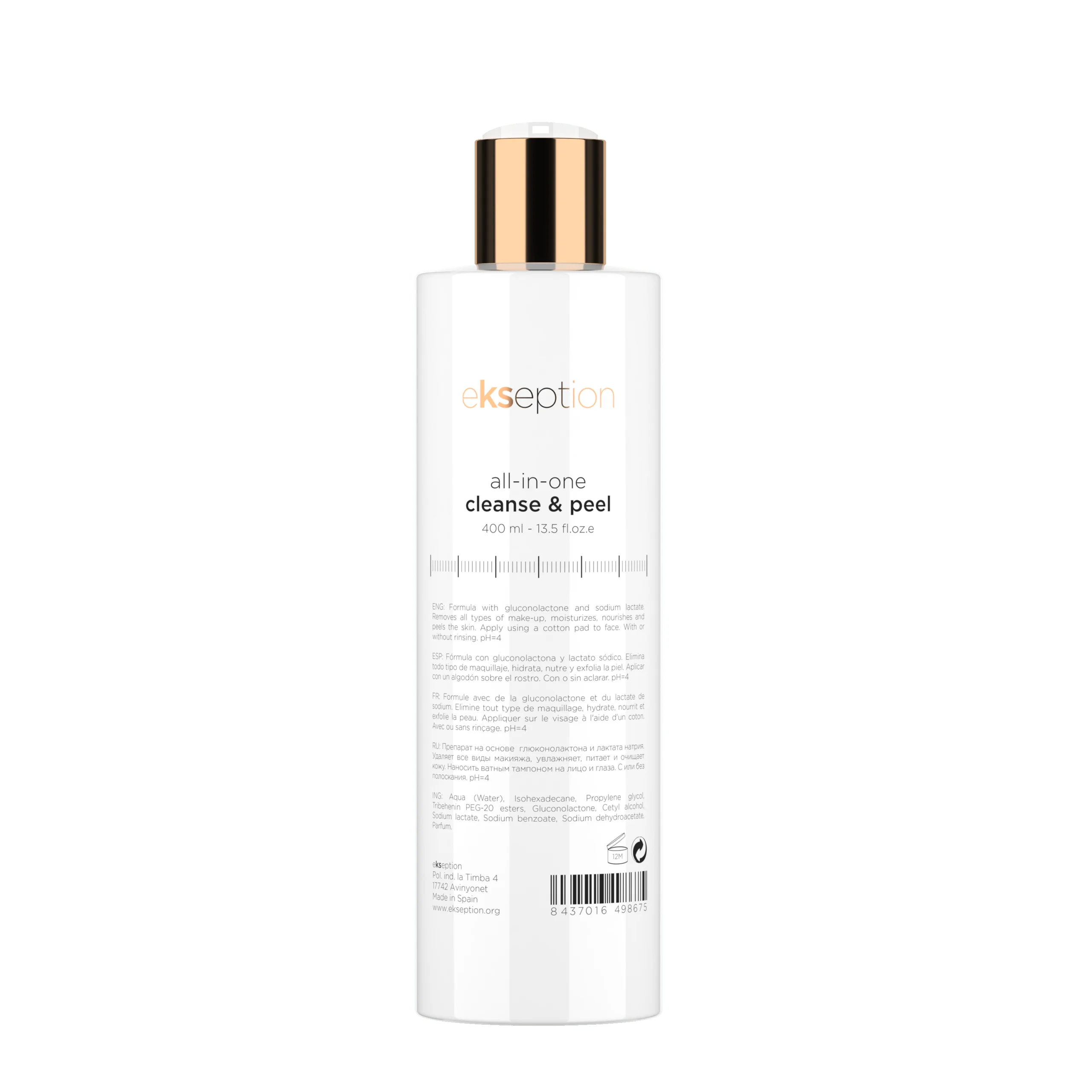 Ekseption kreminis prausiklis su pha rūgštimis/ All in one cleanse & peel, 400ml