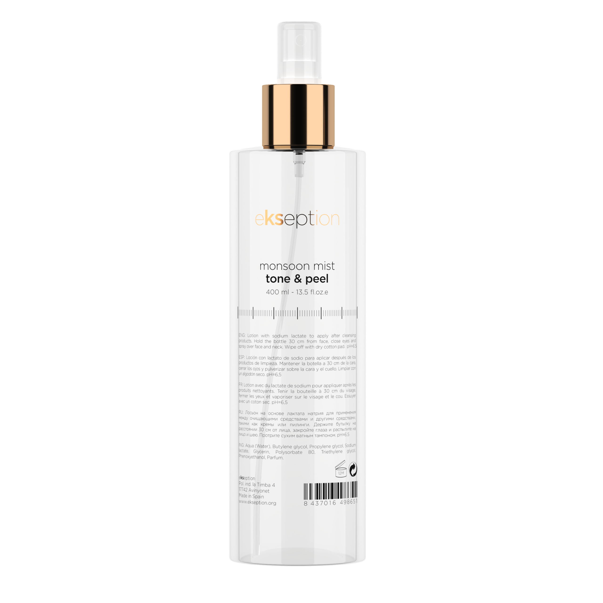 Ekseption gaivus drėkinamasis tonikas/ Monsoon Mist Tone & Peel, 400ml