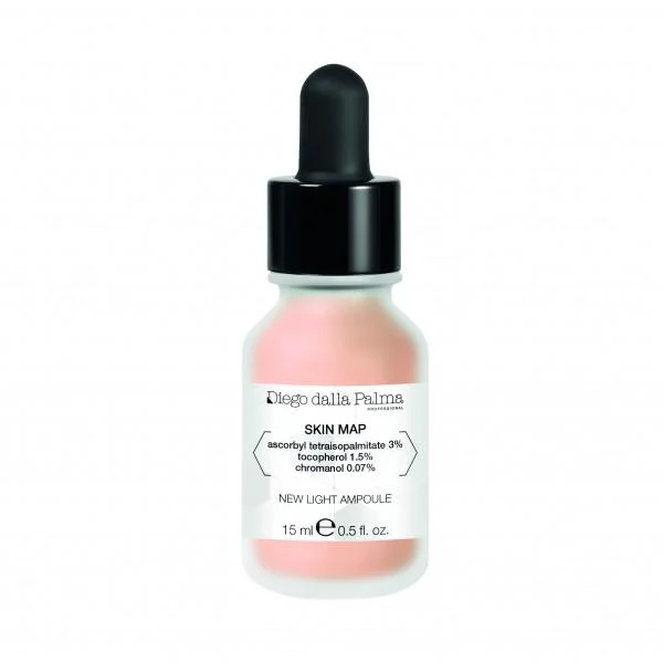 Diego Dalla Palma Skin Map Serum New Light Ampoule, švytėjimo pavargusiai odai suteikiantis serumas, 15 ml