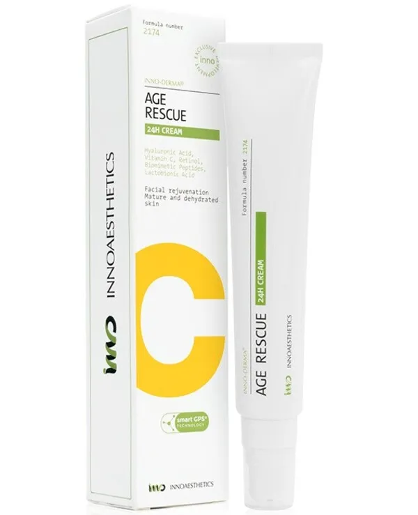 Innoaesthetics Rescue c 24h cream priešraukšlinis, atjauninamasis 24h kremas veidui, 50g