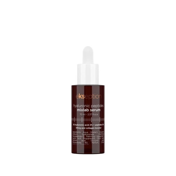 Ekseption HA PEPTIDES priešraukšlinis liftingo serumas, kolageno busteris : XS hialurono r. 2%, peptidai 5%, 75ml