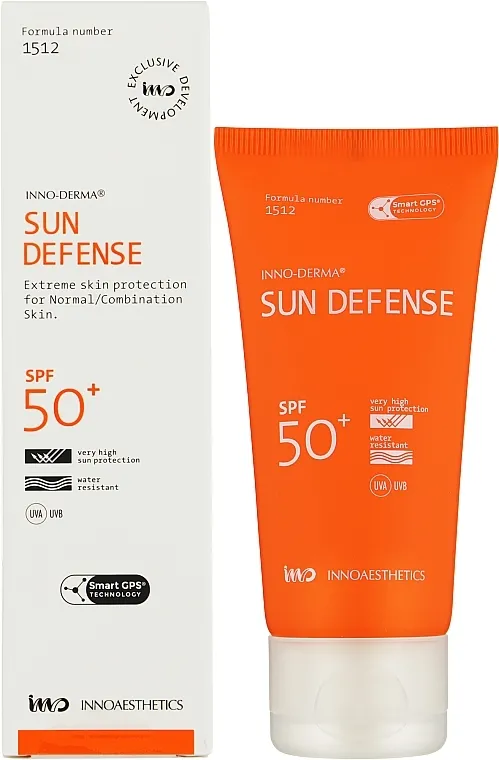 Innoaesthetics SUN DEFENSE SPF 50+ normaliai, mišriai odai, 60g
