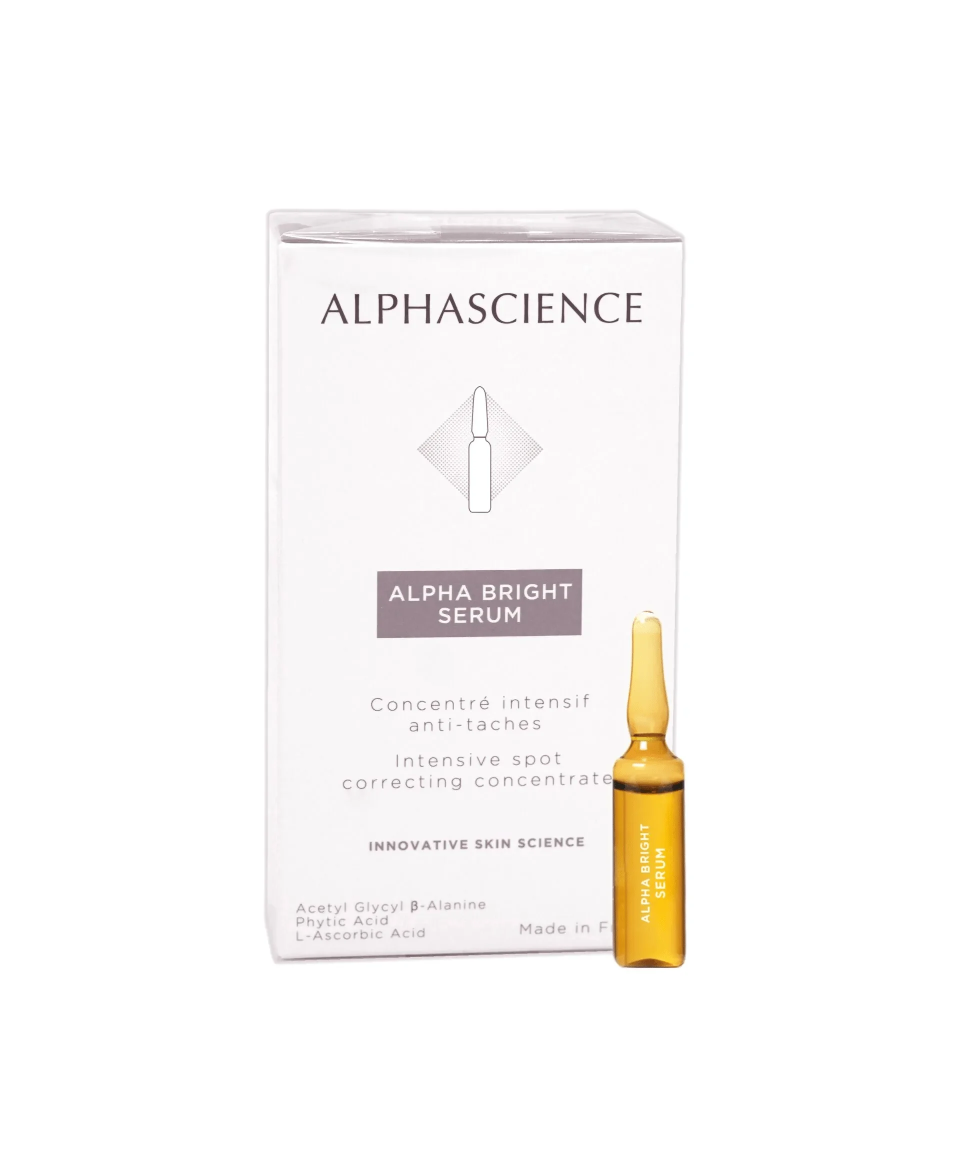 Alphascience ALPHA BRIGHT serum ampulėse, 10x2 ml