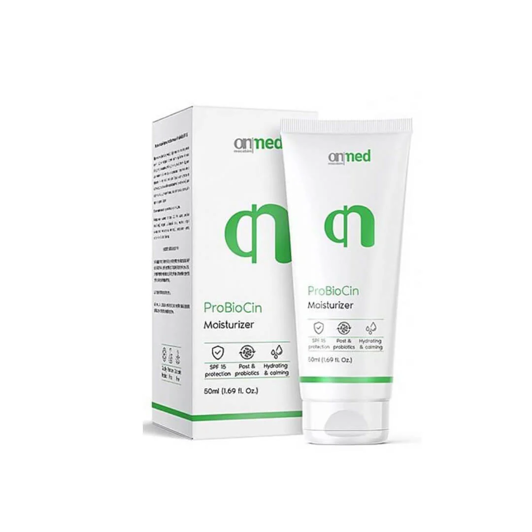 Onmacabim ProBioCin drėkinamasis kremas su postbiotikais SPF15, 50 ml