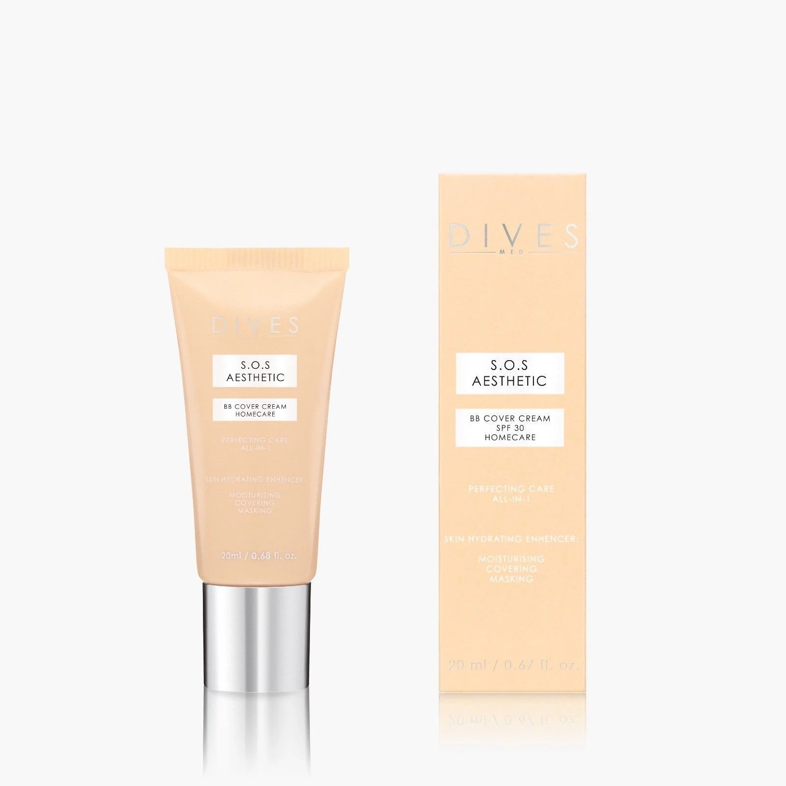 DIVES S.O.S AESTHETIC BB COVER DRĖKINAMASIS-MASKUOJAMASIS VEIDO KREMAS SU SPF30, 20 ml