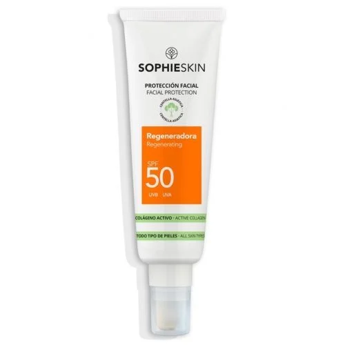 Sophie Skin odą regeneruojantis apsauginis veido kremas nuo saulės SPF50, 50 Ml