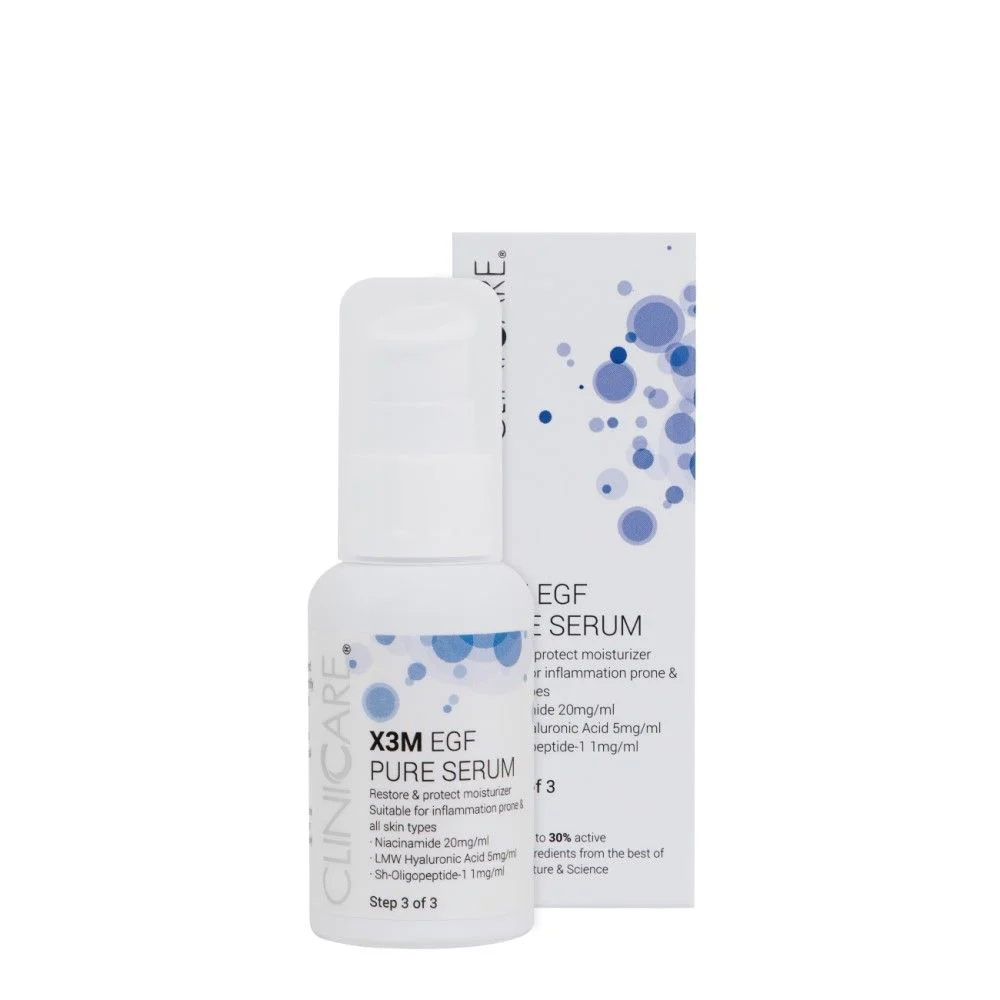 Cliniccare EGF EXTRA PURE Serum/ Serumas prieš odos senėjimą, priešuždegiminis poveikis, 50 ml