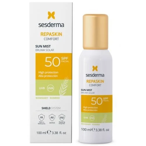 Sesderma Repaskin Comfort apsauginė veido dulksna su rozmarinų aromatu Spf50, 100 Ml
