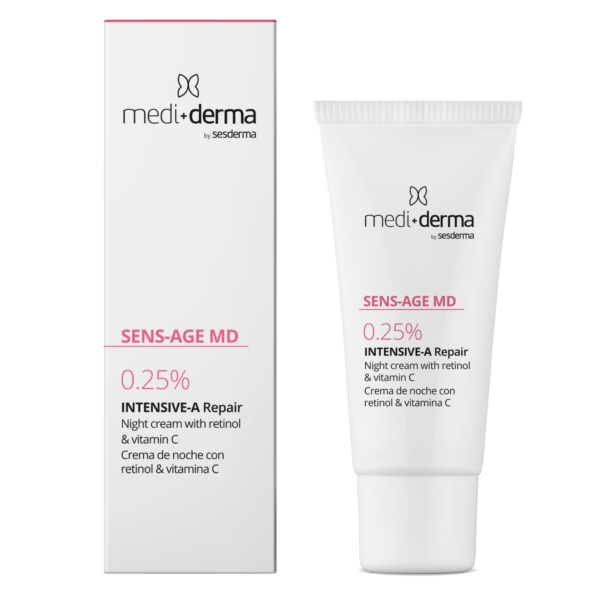 MEDIDERMA HOMECARE INTENSYVUS NAKTINIS VEIDO KREMAS SU 0,25% RETINOLIU, 30 ML