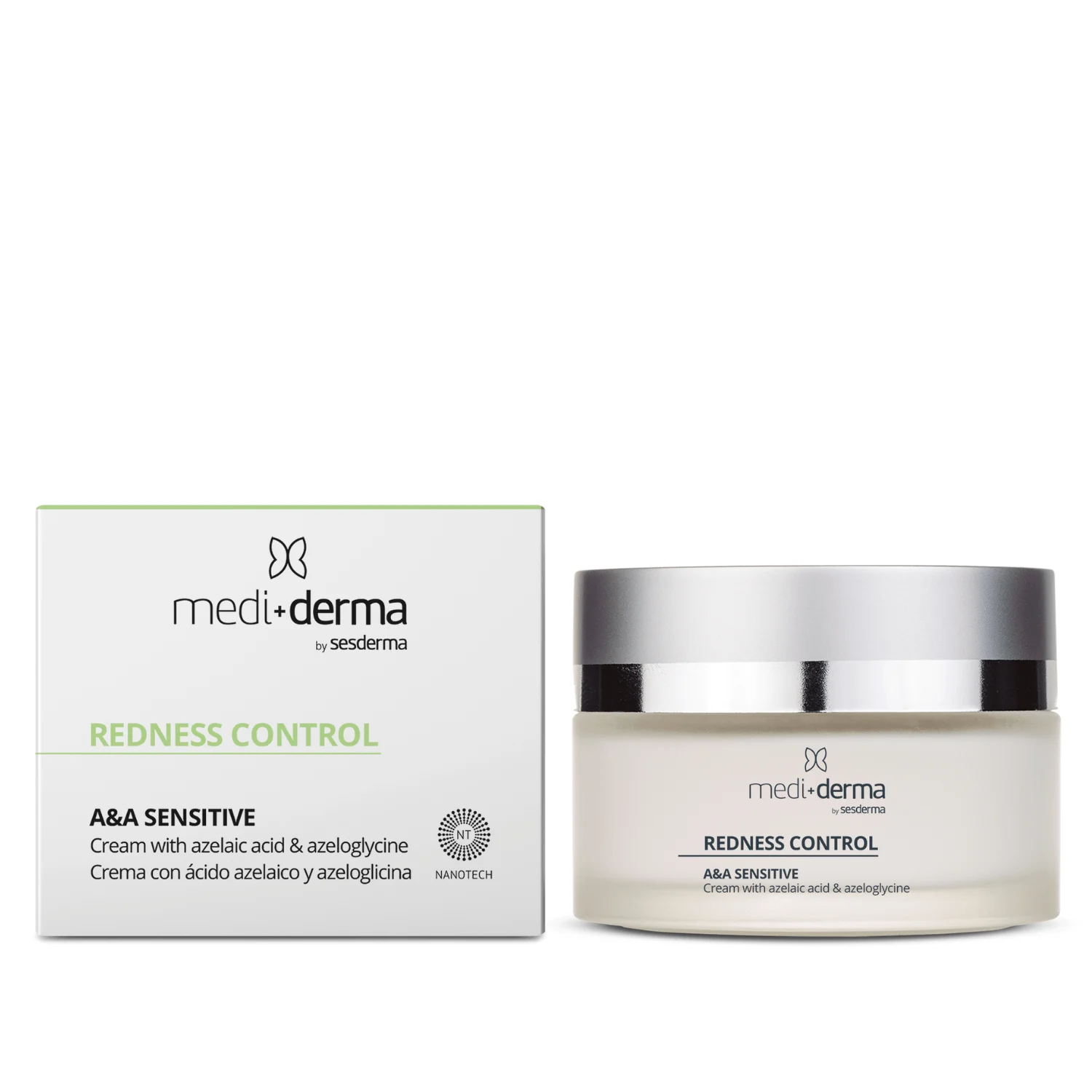 MEDIDERMA HOMECARE A&A SENSITIVE RAUDONĮ MAŽINANTIS VEIDO KREMAS, 50 ML
