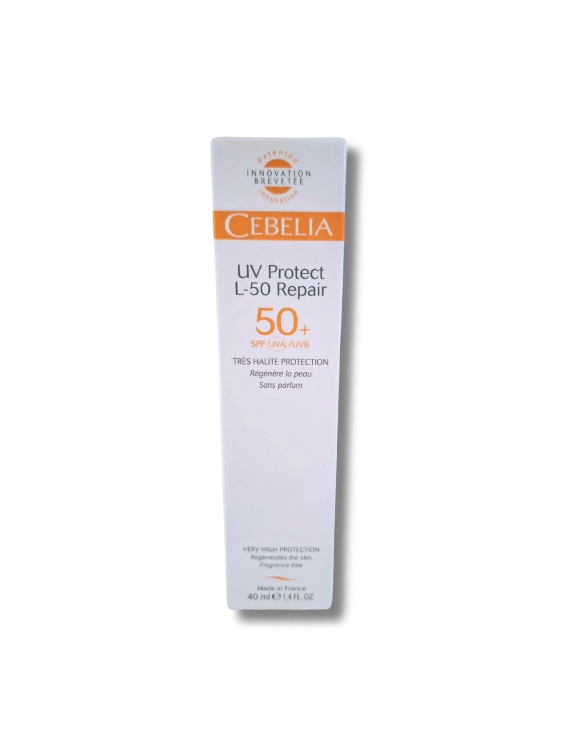 Cebelia UV Protect L-50 Repair SPF50+, apsauginis kremas nuo saulės, 40 ml.