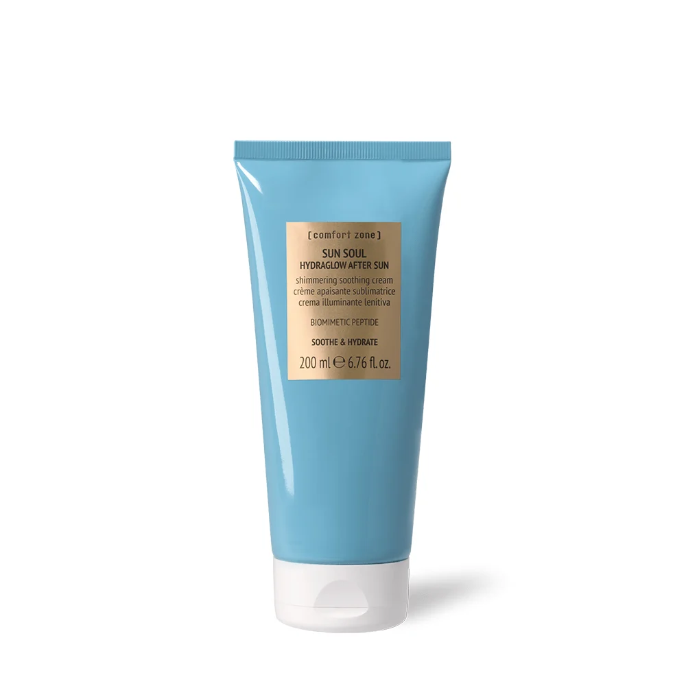 COMFORT ZONE SUN SOUL AFTERSUN GLOW drėkinamoji, švytėjimo suteikianti priemonė po saulės, 200 ml