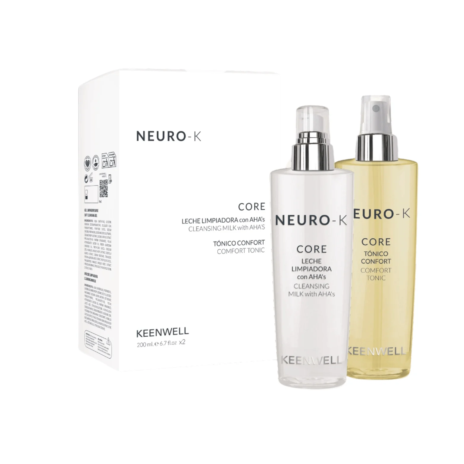 KEENWELL NEURO-K RINKINYS ODOS VALYMUI (VALOMASIS VEIDO PIENELIS 200 ML + TONIKAS 200 ML)