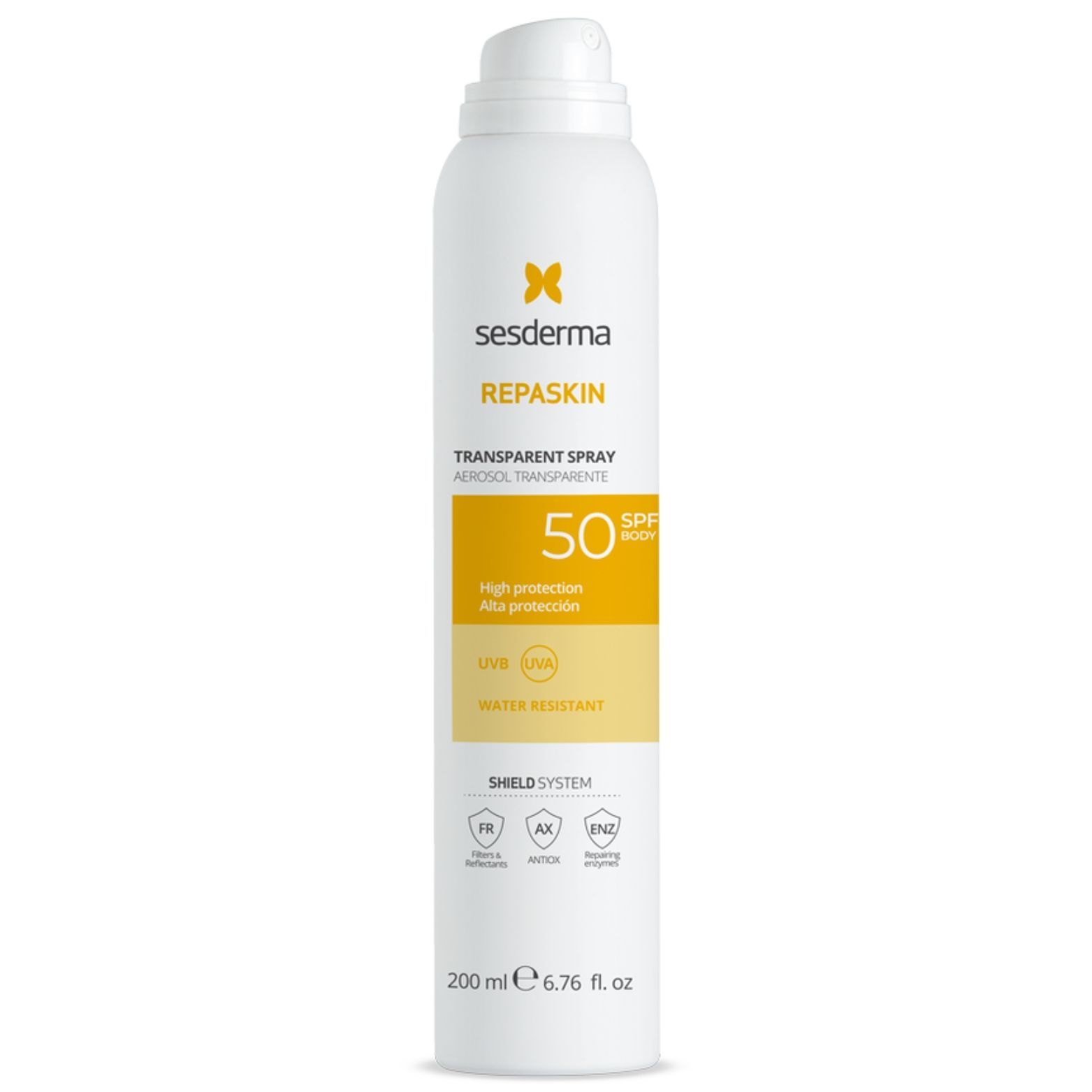Sesderma Repaskin Apsauginis purškiklis nuo saulės kūnui su Spf 50, 200 Ml