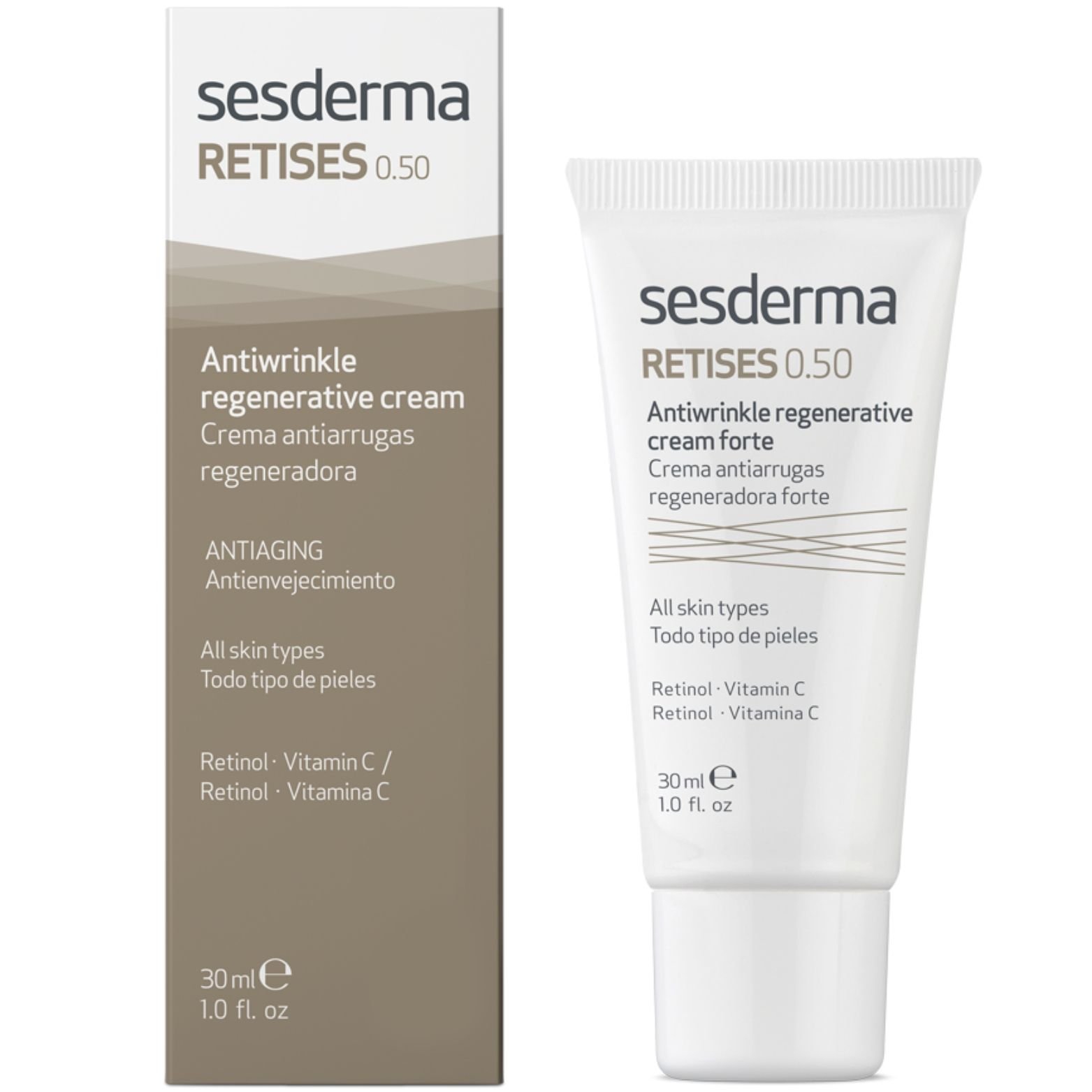 Sesderma Retises 0,5% Veido Kremas Su Retinoliu Ir Vitaminu C, 30 Ml
