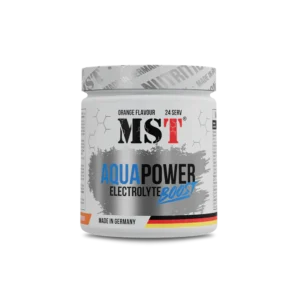 MST Aqua Power Electrolyte Boost Orange 360   g – izotoninis gėrimas su elektrolitais, taurinu ir Cluster Dextrin®