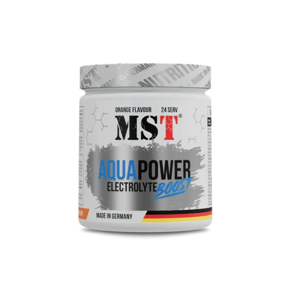 MST Aqua Power Electrolyte Boost Orange 360   g – izotoninis gėrimas su elektrolitais, taurinu ir Cluster Dextrin®