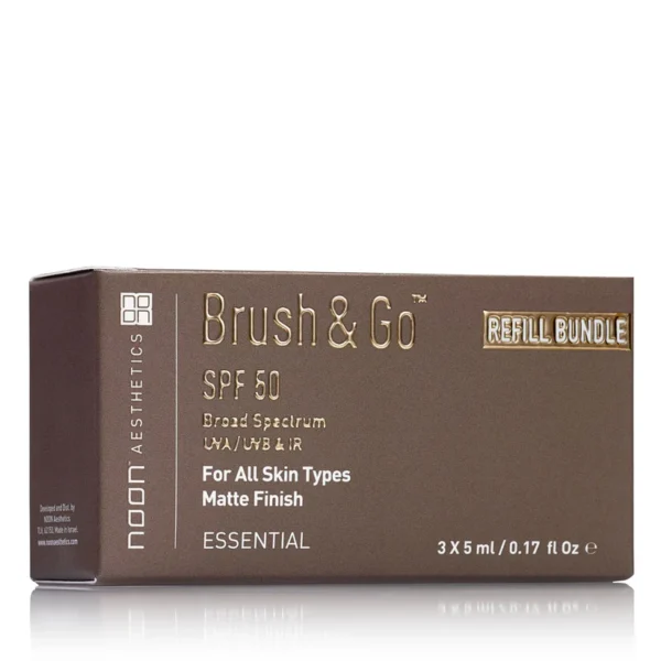 NOON BRUSH&GO MINERAL SUN PROTECTION POWDER SPF 50 PAPILDYMAS VISŲ TIPŲ ODAI (Tone 01 arba Tone 02), 3x5ml