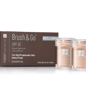 NOON BRUSH&GO MINERAL SUN PROTECTION POWDER SPF 50 PAPILDYMAS RIEBIAI/PROBLEMINEI ODAI (Tone 01 arba Tone 02), 3x5 ML