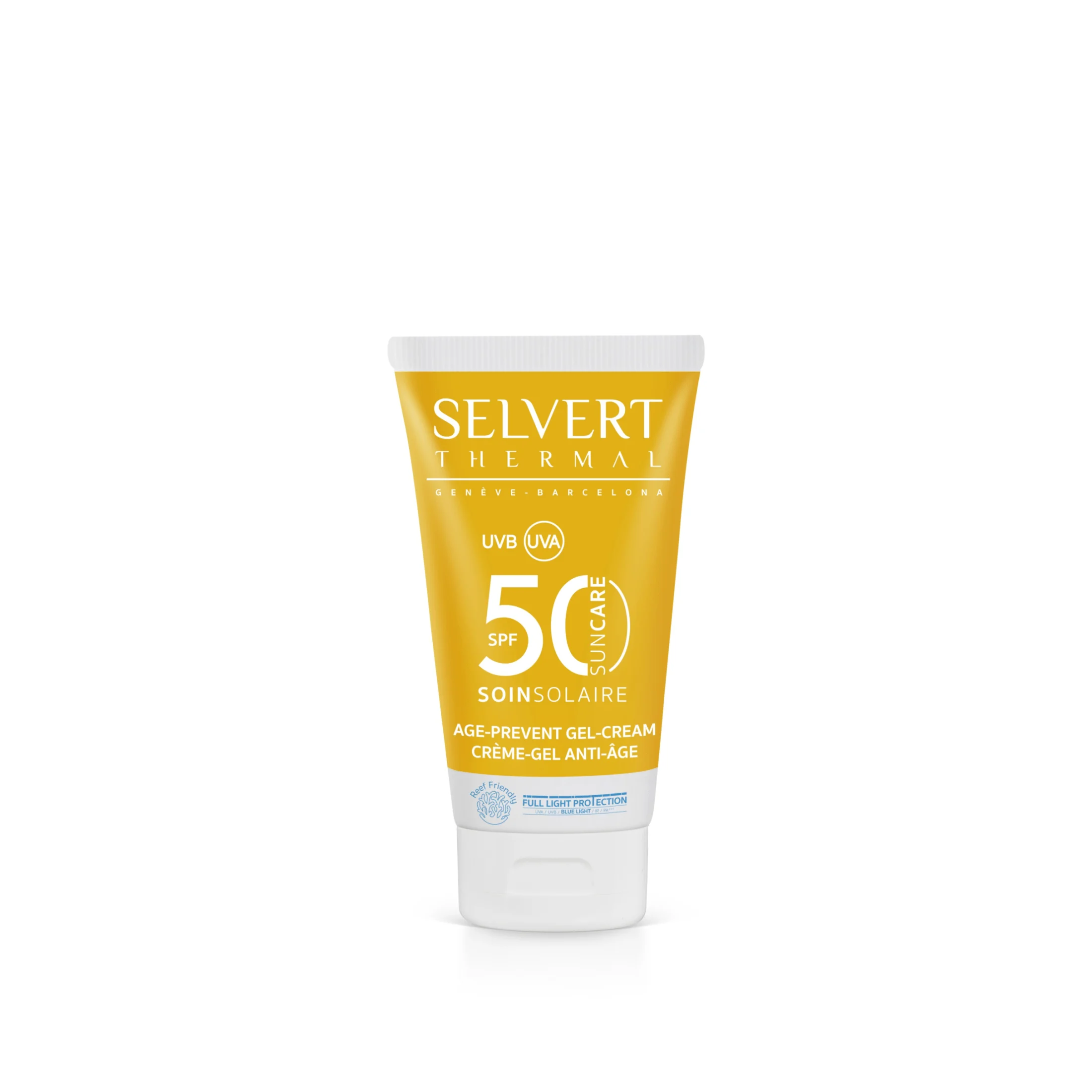 Selvert Thermal apsauginis kremas-gelis veidui SPF50 | SUN CARE AGE PREVENT GEL-CREAM SPF50, 50ml