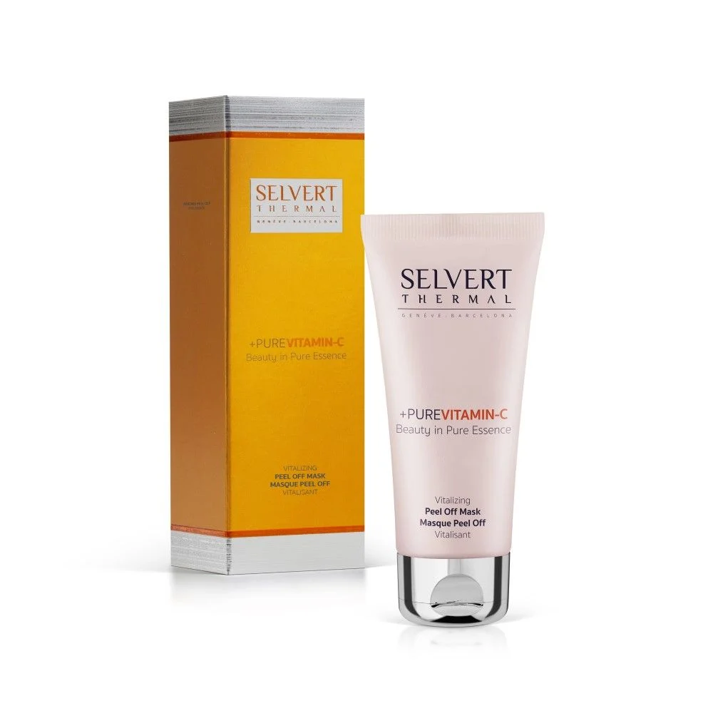 Selvert Thermal +PURE VITAMIN C VITALIZING PEEL OFF MASK/ Revitalizuojamoji nulupama kaukė su vitaminu C, 100 ml