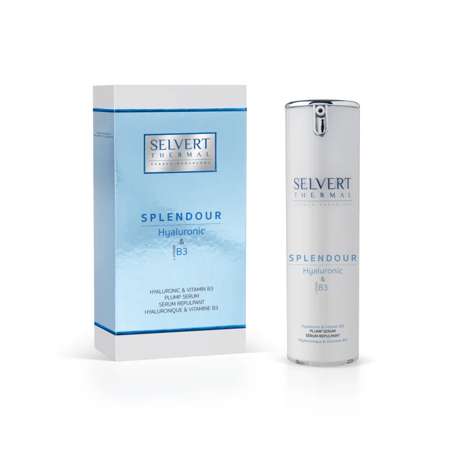 Selvert Thermal SPLENDOUR HTALURONIC & B3 PLUMP SERUM/ Drėkinamasis stangrinamasis serumas su hialurono r. bei vitaminu B3, 30 ml