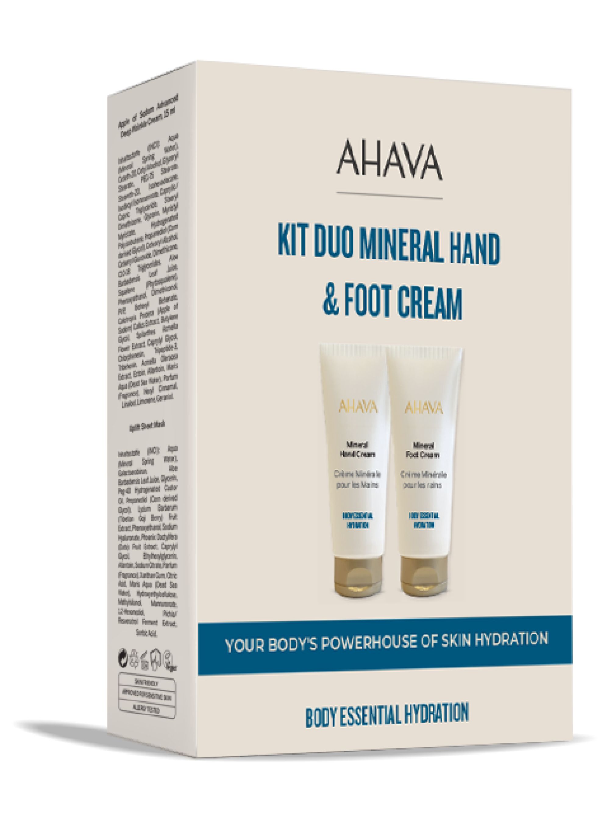 Ahava Rinkinys: mineralinis rankų kremas ir pėdų kremas (2 × 100 Ml)