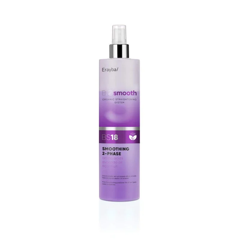 Erayba BIOsmooth dvifazis tiesinamasis nenuskalaujamas plaukų kondicionierius “BS18 smoothing 2-phase” 500 ml