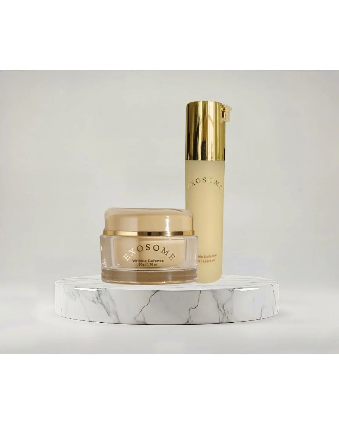 DR. VS+ Exosome Wrinkle Defence priešraukšlinis kremas ir serumas su egzosomomis