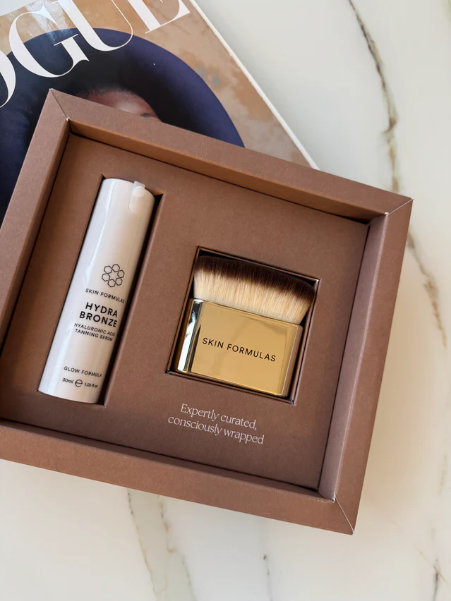 SKIN FORMULAS SAVAIMINIO ĮDEGIO SERUMAS IR KABUKI ŠEPETĖLIS, “THE GOLDEN RITUAL”