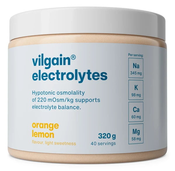Vilgain Electrolytes – hipotoninis elektrolitų gėrimas hidratacijai (320 g)