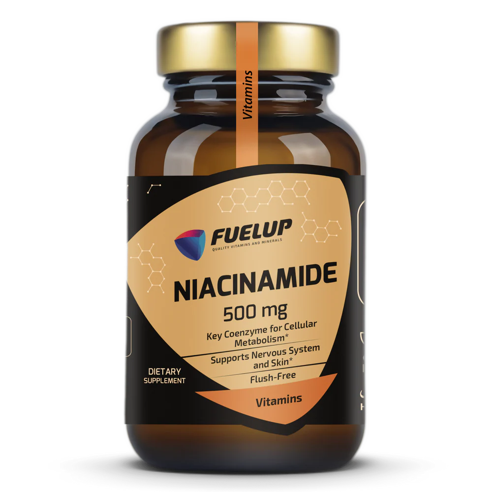 FuelUp Niacinamidas (Vitaminas B3) 500 mg 60 caps. – energijai, nervų sistemai ir odos būklei