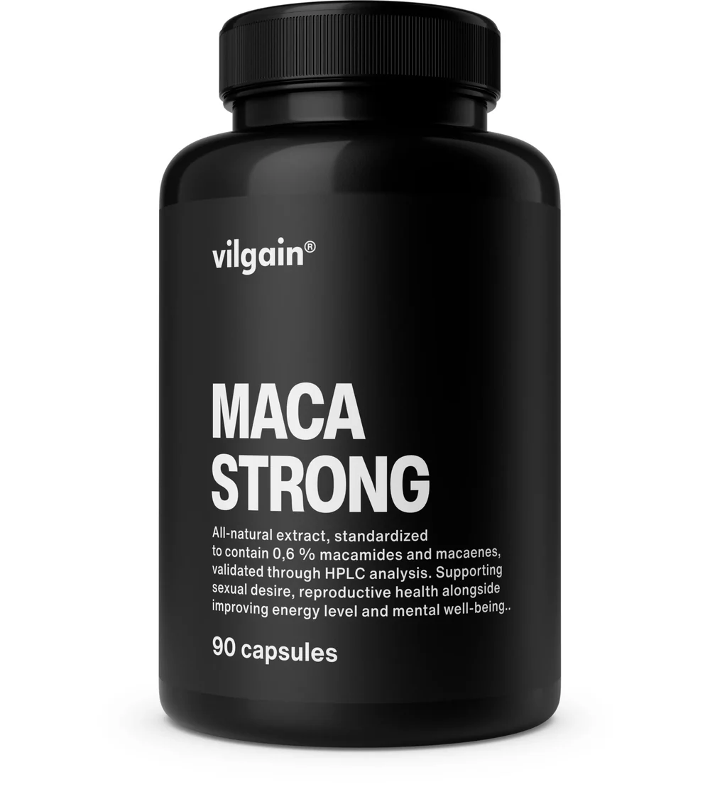VILGAIN Maca Strong - Stiprus geltonosios macos ekstraktas energijai, gyvybingumui ir seksualinei sveikatai