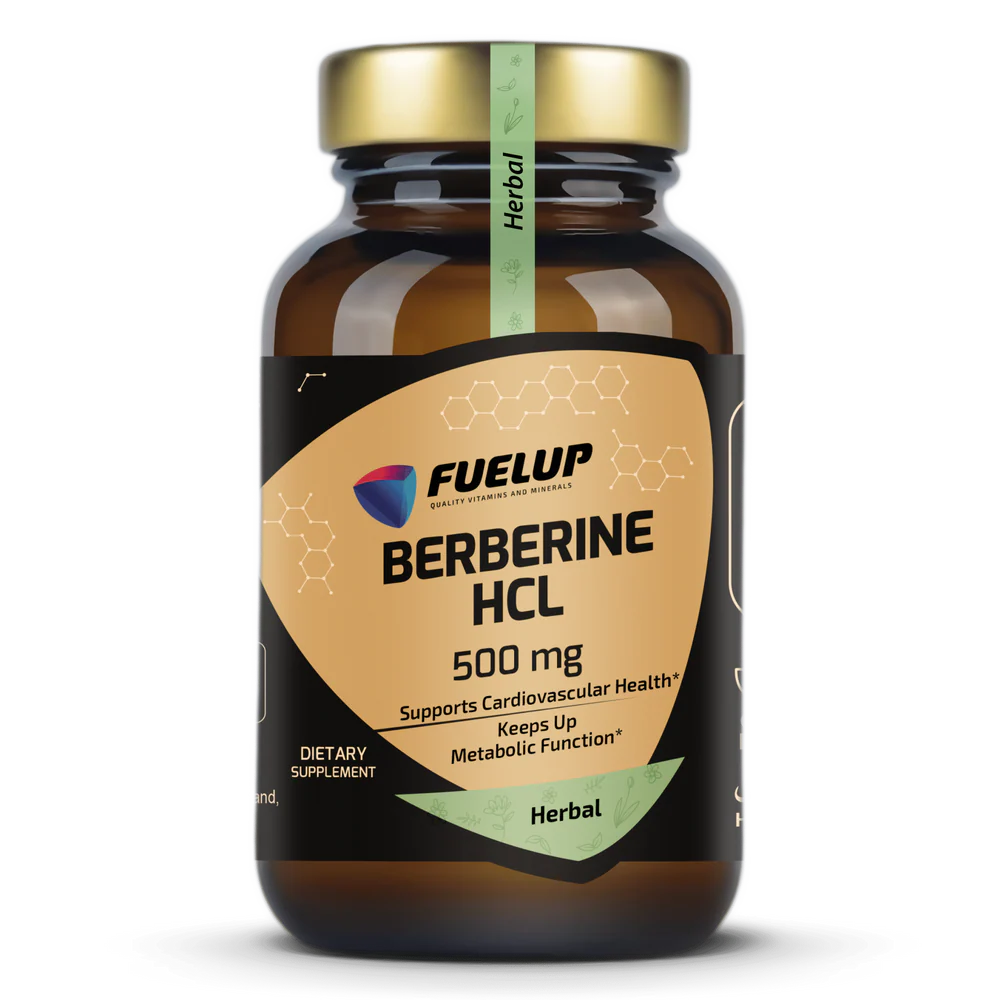 FuelUp Berberine HCL 97% 500 mg – medžiagų apykaitai ir energijos balansui (60 kapsulių)