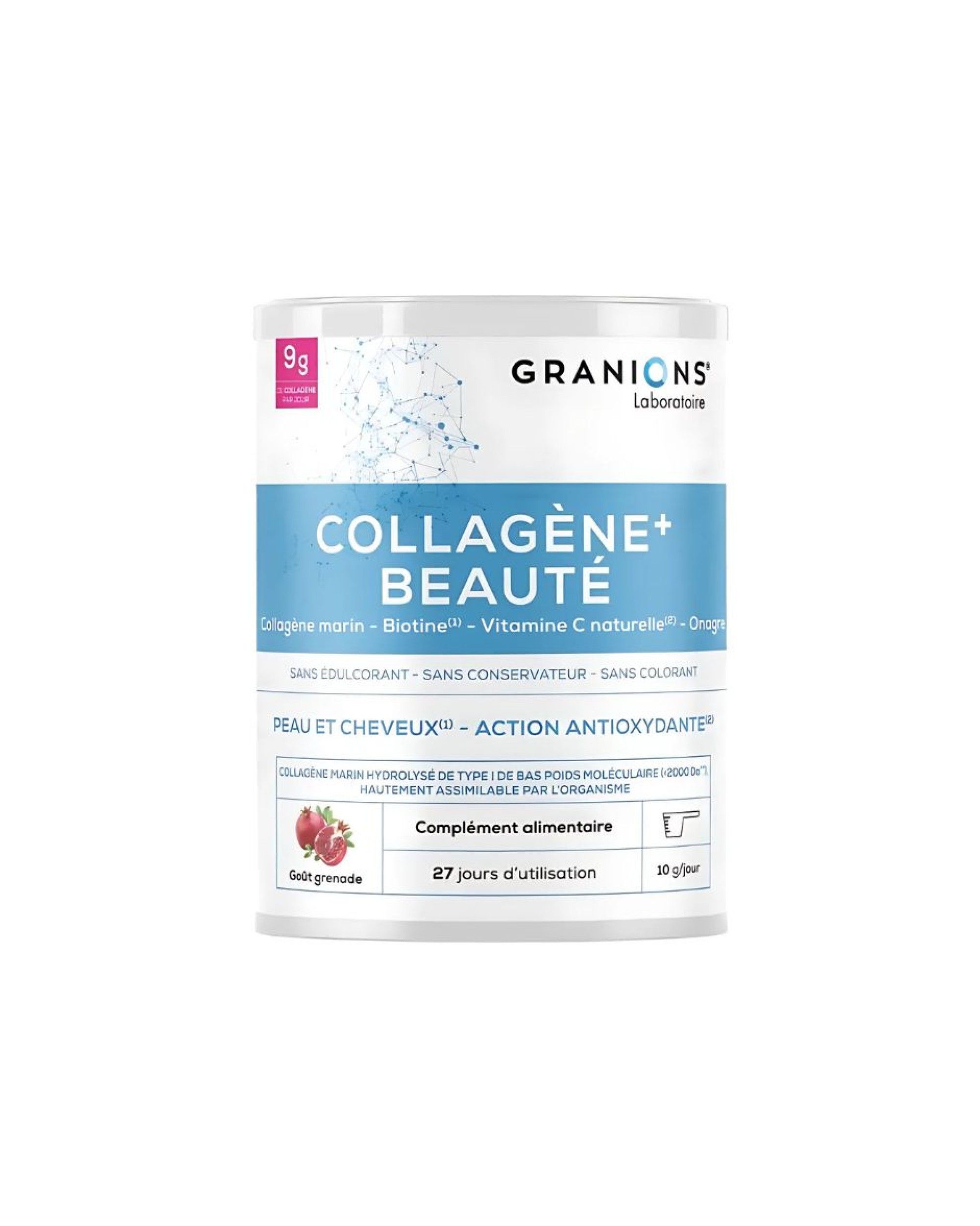 GRANIONS COLLAGENE BEAUTE POUDRE GRENADE Grožio kolagenas granatų skonio, 275 g.