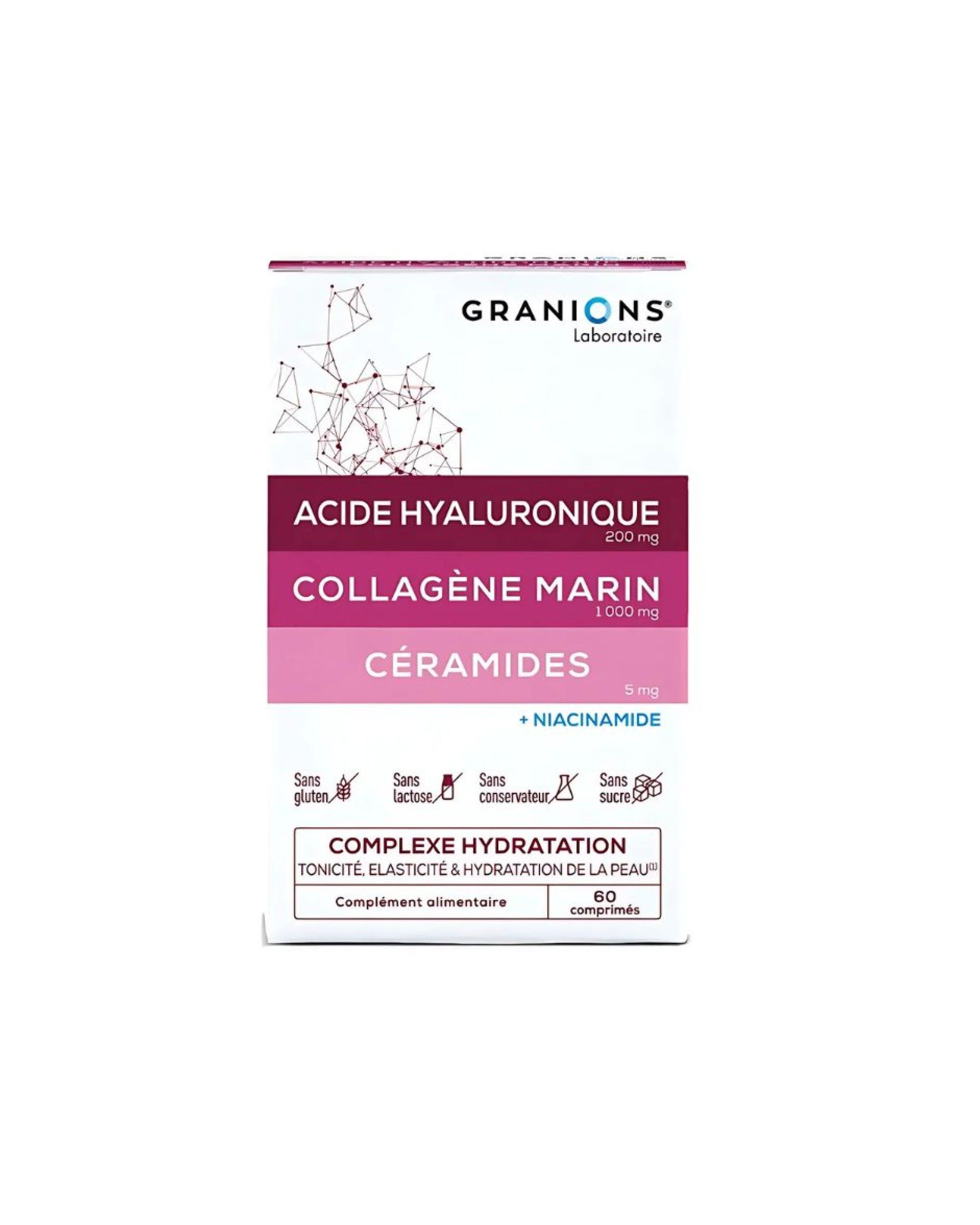GRANIONS COMPLEXE HYDRATION Kompleksas giluminiam odos drėkinimui, 60 tablečių.