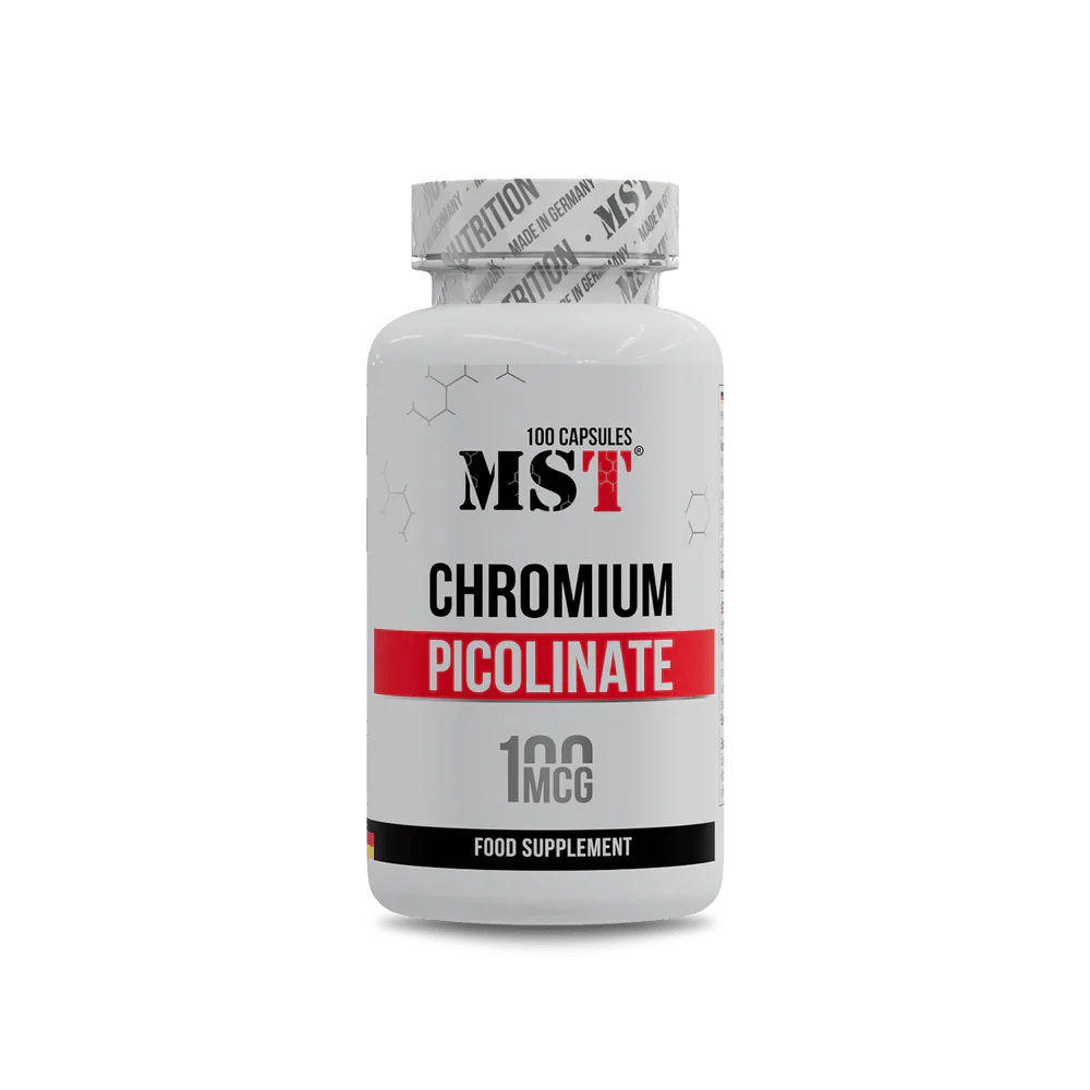 MST Chromium Picolinate – gliukozės balansui ir medžiagų apykaitai, 100kap.