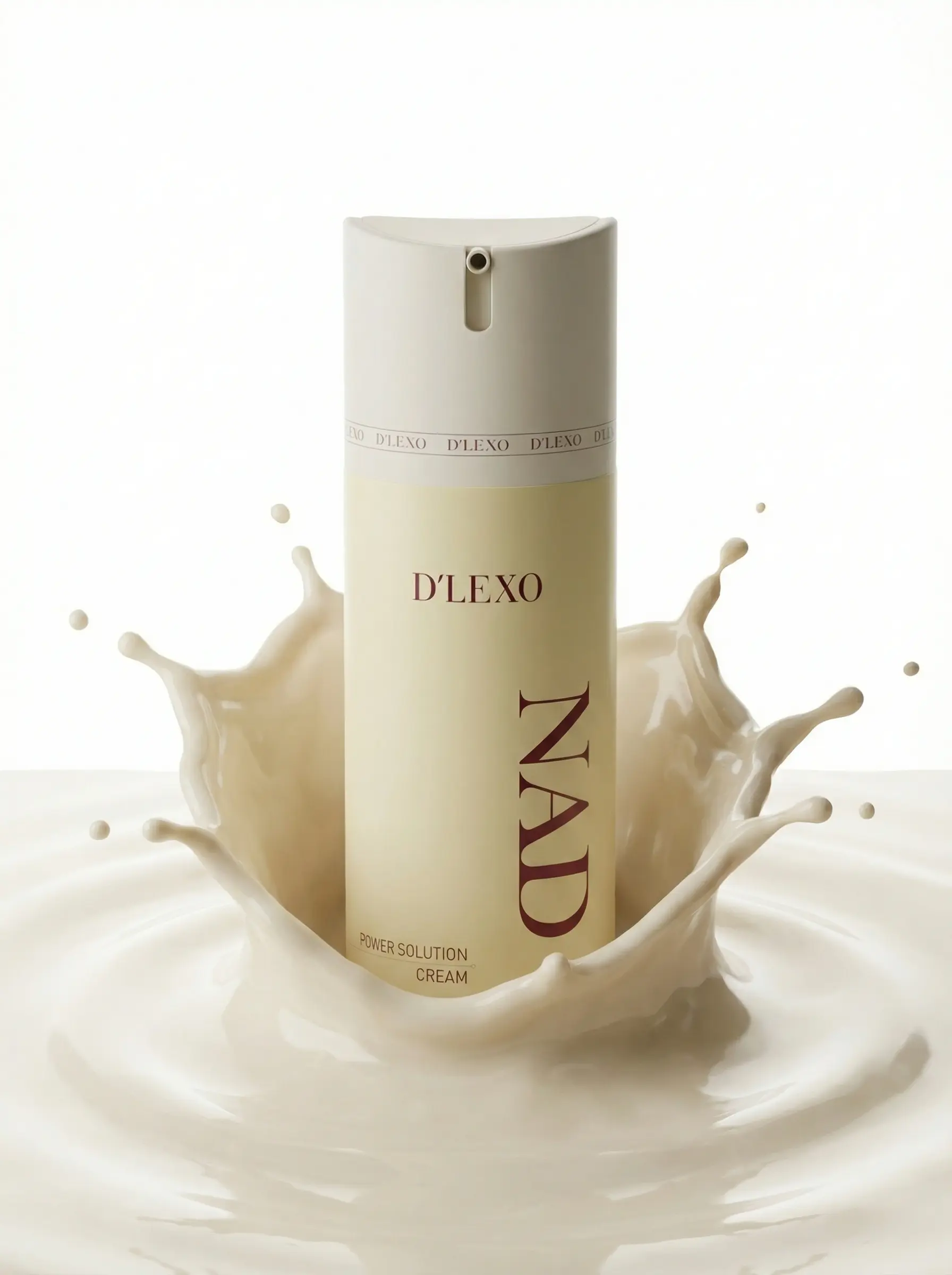 DERMALINE D'LEXO NAD Power Solution Cream energizuojantis, skaistinantis veido kremas su NAD, niacinamidu ir pažangiu peptidų kompleksu, 100 ml