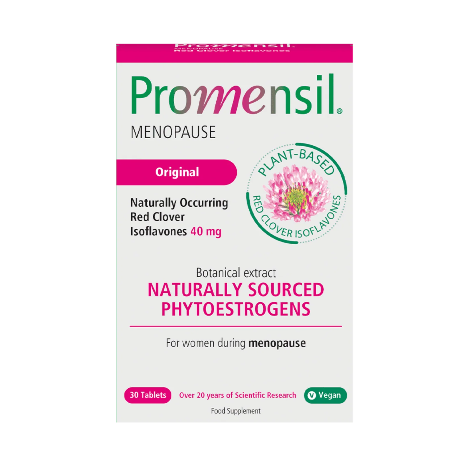PROMENSIL, raudonojo dobilo izoflavonai, 40mg, 30 tab