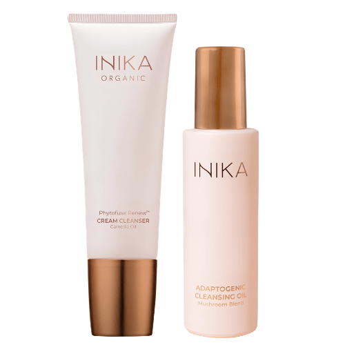 Inika Organic Phytofuse Renew kreminis prausiklis ir adaptogeninis valomasis aliejus