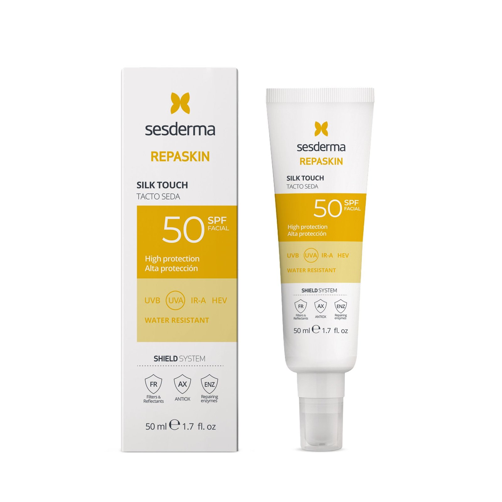 Repaskin Silk Touch apsauginė priemonė veidui Spf50, 50 Ml