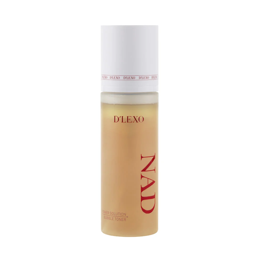 DERMALINE D'LEXO NAD Power Solution Bubble Toner drėkinantis ir odos gyvybingumą puoselėjantis putų tonikas su 1 % NAD, aminorūgštimis, antioksidantais ir peptidais, 200 ml