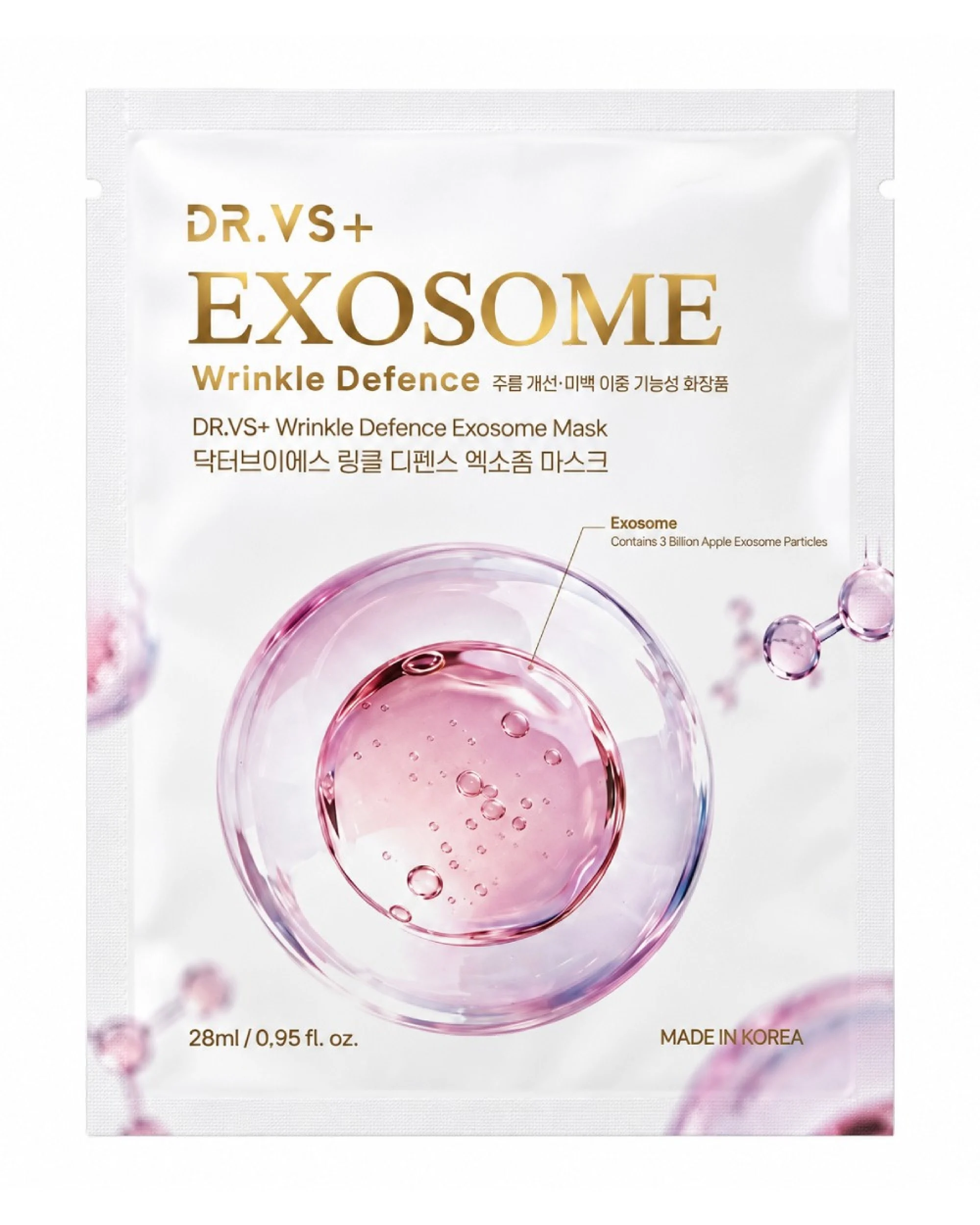 DR.VS+ Priešraukšlinė lakštinė veido kaukė su egzosomomis EXOSOME WRINKLE DEFENCE, 1 vnt.